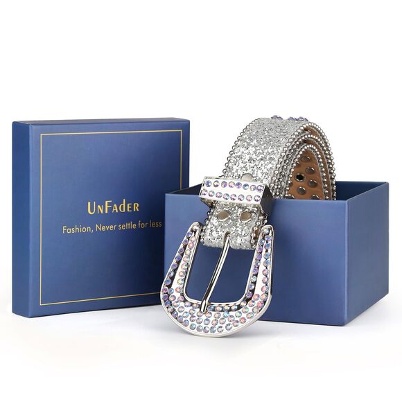 2166 Womens Men Rhinestone Western Belts Bling Cowgirl Designer Diamond main image 4